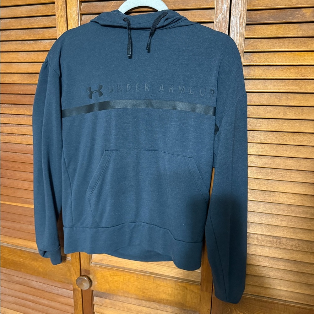Under Armour Men's Navy Hoodie with Black Accents